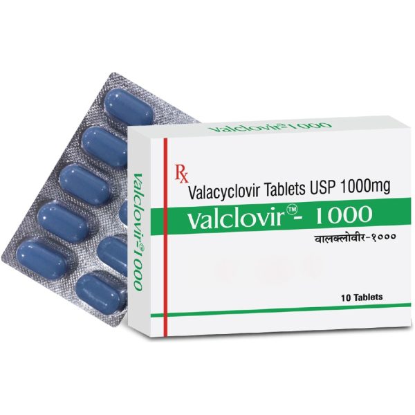 Valclovir 1000mg - VALTREX 10 TABLET BLISTER PACK WITH BOX