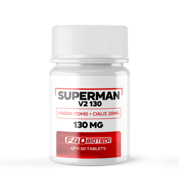 Superman V2 130 (110mg Viagra + 20mg Cialis) x 50 QTY - F-40 Biotech Germany UPDATED FORMULA 130MG INSTOCK!